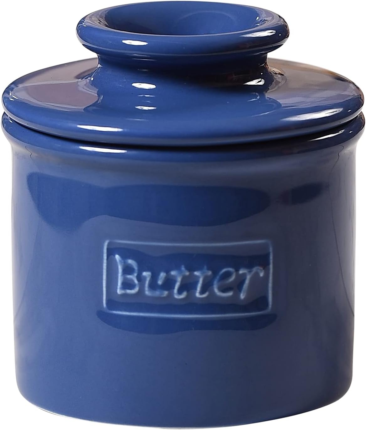 Butter BellThe Original Crock by L. Tremain, Cafe Collection Retro Café Royal Blue
