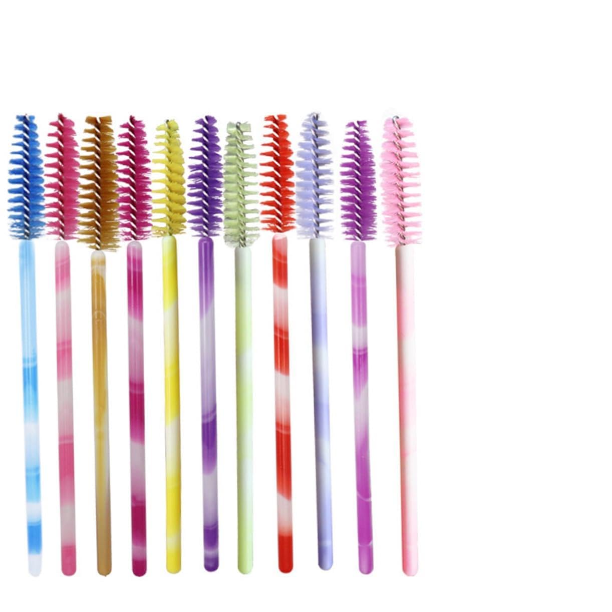 Healeved Professional Eyelash Brush Set 100pcs Nylon Mascara Wands Spoolie Eyebrow Makeup Brush