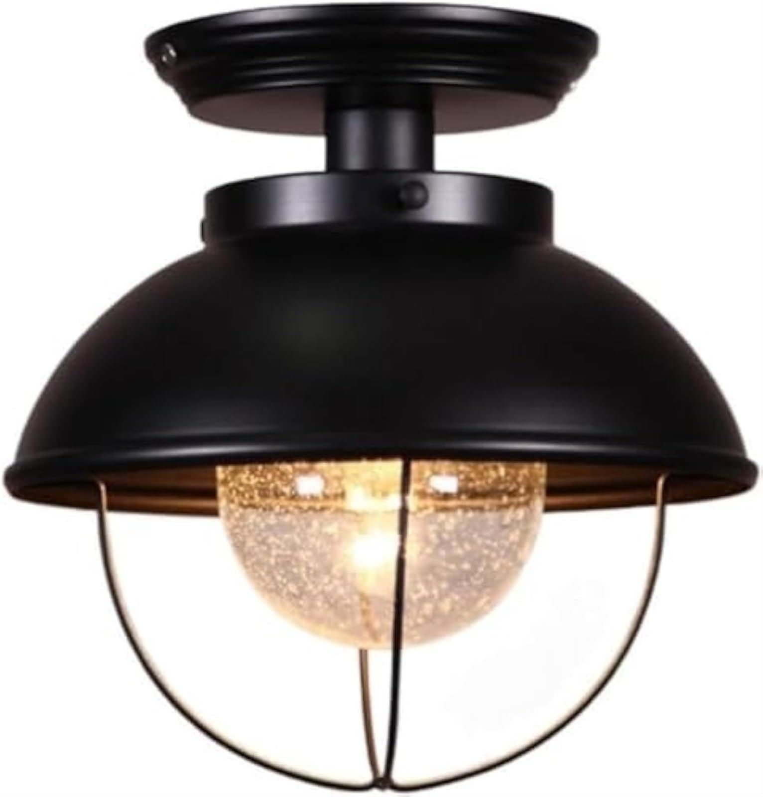 LYMSXAZOU Semi Flush Mount Ceiling Light Rustic Barn Industrial Lights Outdoor Farmhouse Pendant Porch for Door Balcony