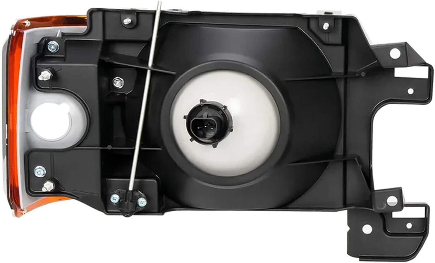 For 1987 1988 1989 1990 1991 Ford Bronco F150 F250 F350 F450 Truck Headlights Assembly Replacement for 87-91 Halogen Head Light Headlamp Driver and Passenger Side, Chrome Housing Amber Corner