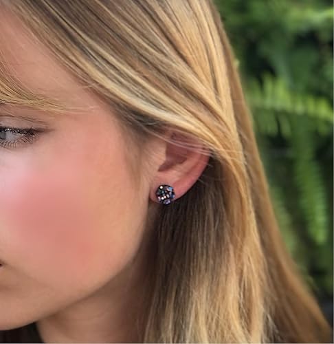 Miniatura 2 de Pretty Smart Faux Druzy Earrings on Hypoallergenic Plastic Posts 10mm (Purple Blue)