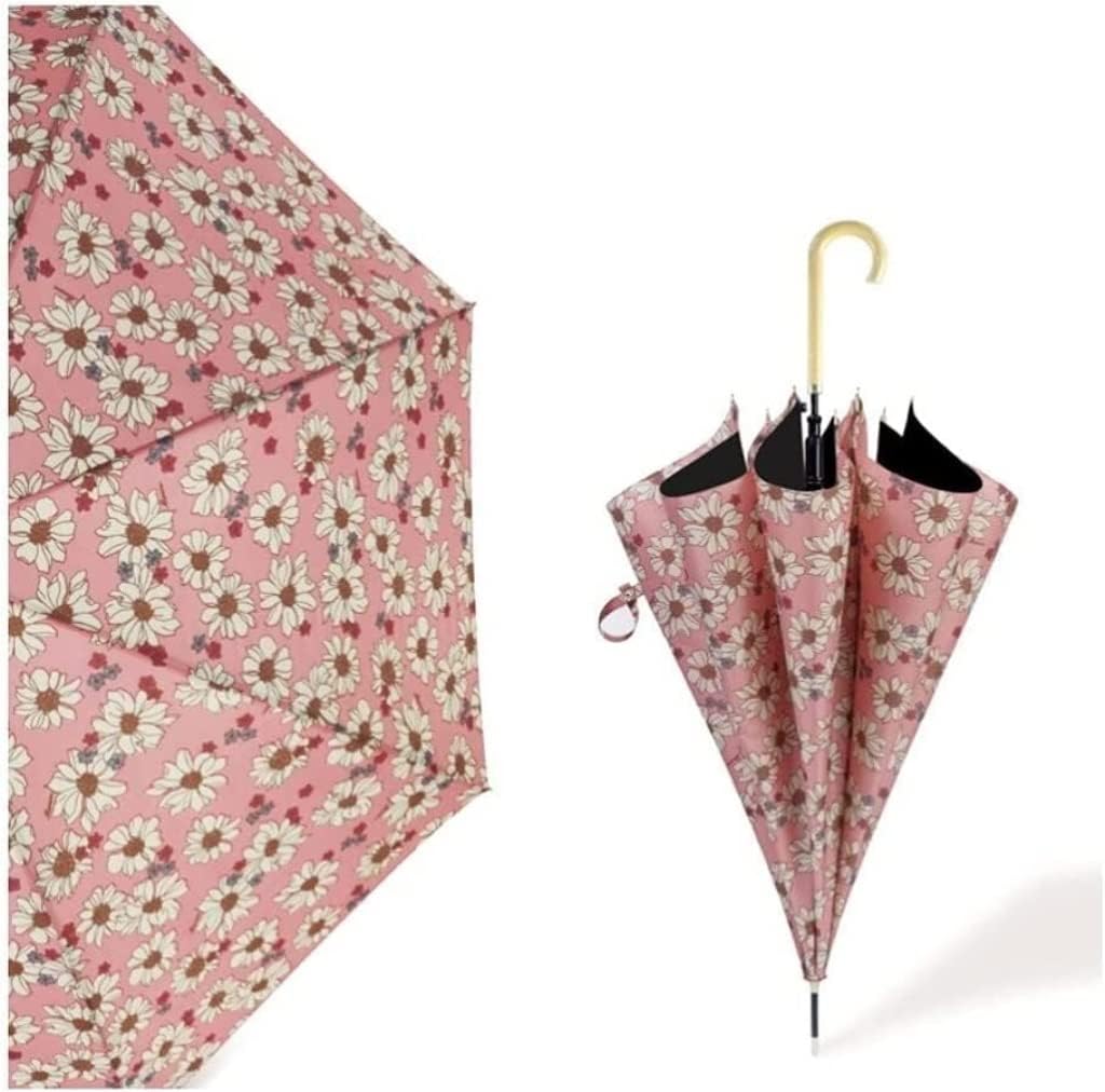 Windproof Travel Umbrella Umbrellas for Rain Fashionable Floral Stick Umbrella with Classic J Crook Handle Auto Open Canopy Vented Cane Umbrella Rain Umbrella Windproof (Color : F, Size : 85cm)