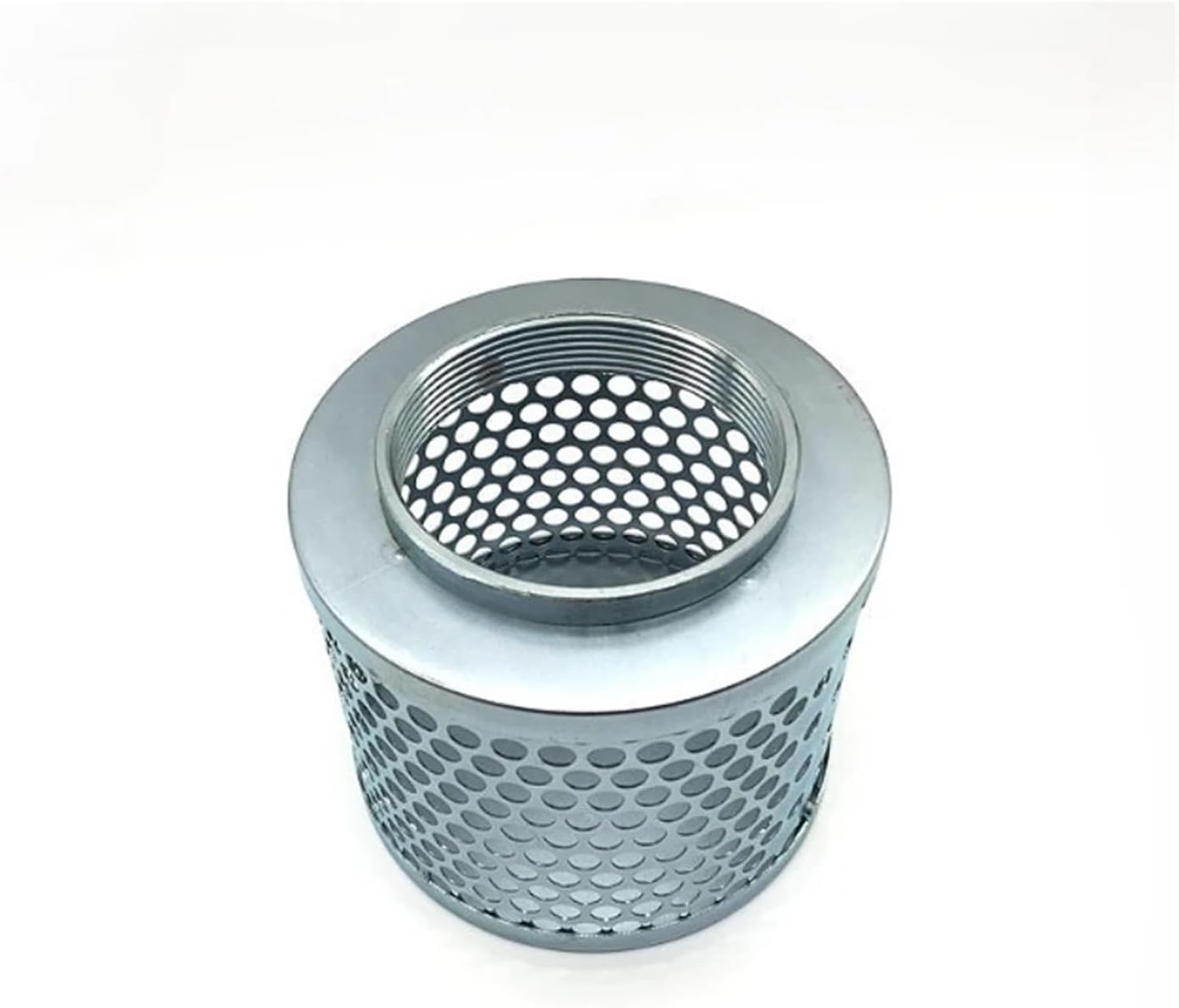 Round Hole Suction Strainer Filter for Pumps Garden Hose Thread/With Tube Plated Steel(2 Inch Thread)