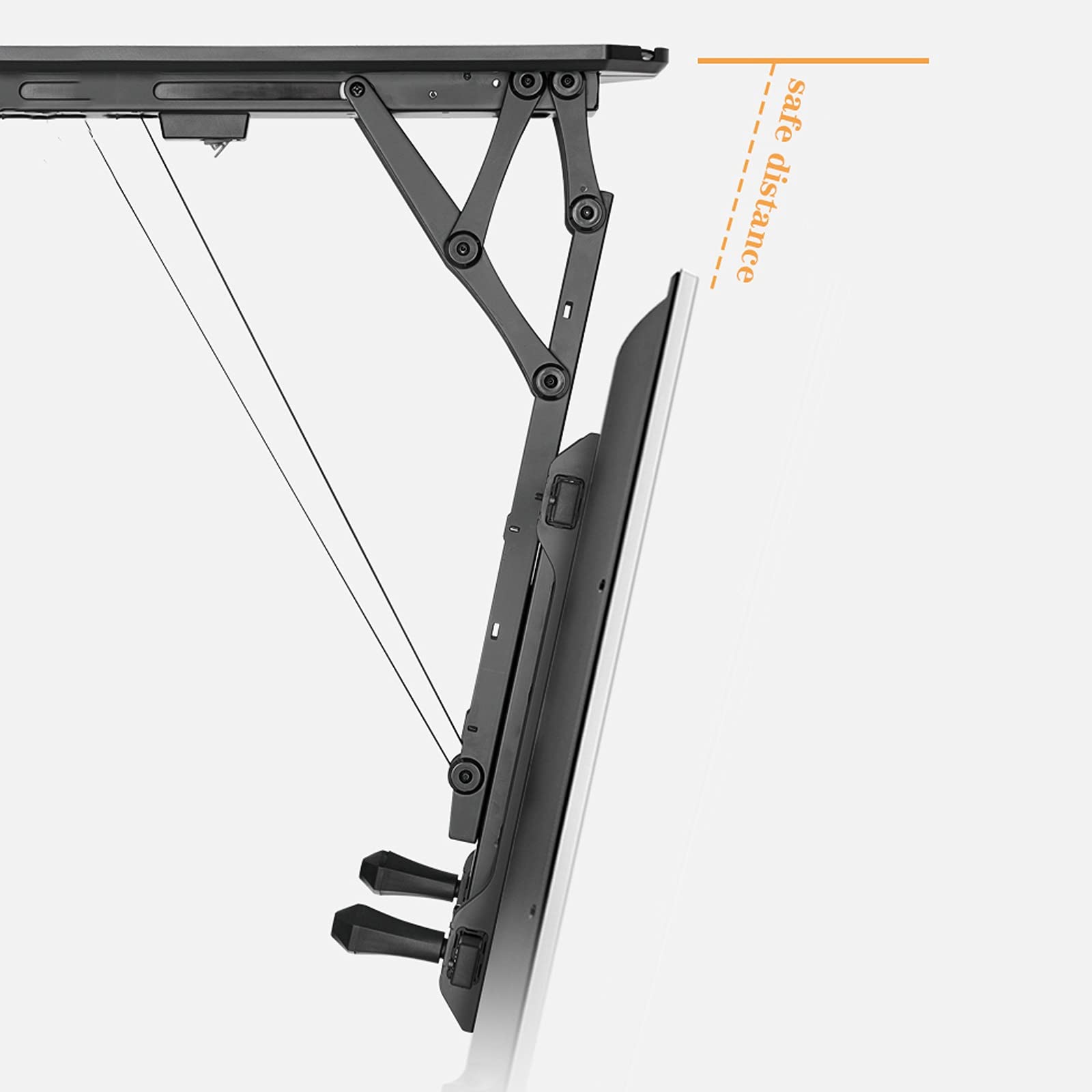 tv Stand Controllo remoto intelligente TV Staffa 32 "-70" Pieghevole elettrico soffitto TV Montare la staffa a soffitto elettrica a flip, tiene fino a 77 libbre, max VESA 60. 0x400mm. .per casa, uffic