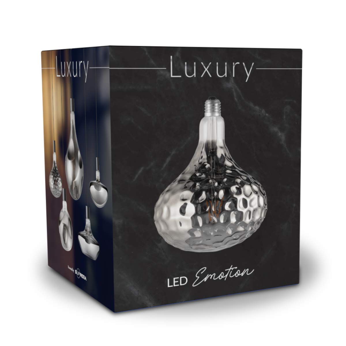 Suprema, Lampadina LED Decorativa Giant, Dimmerabile, Luce Calda, Attacco E27 (Smoke vetro lavorato)