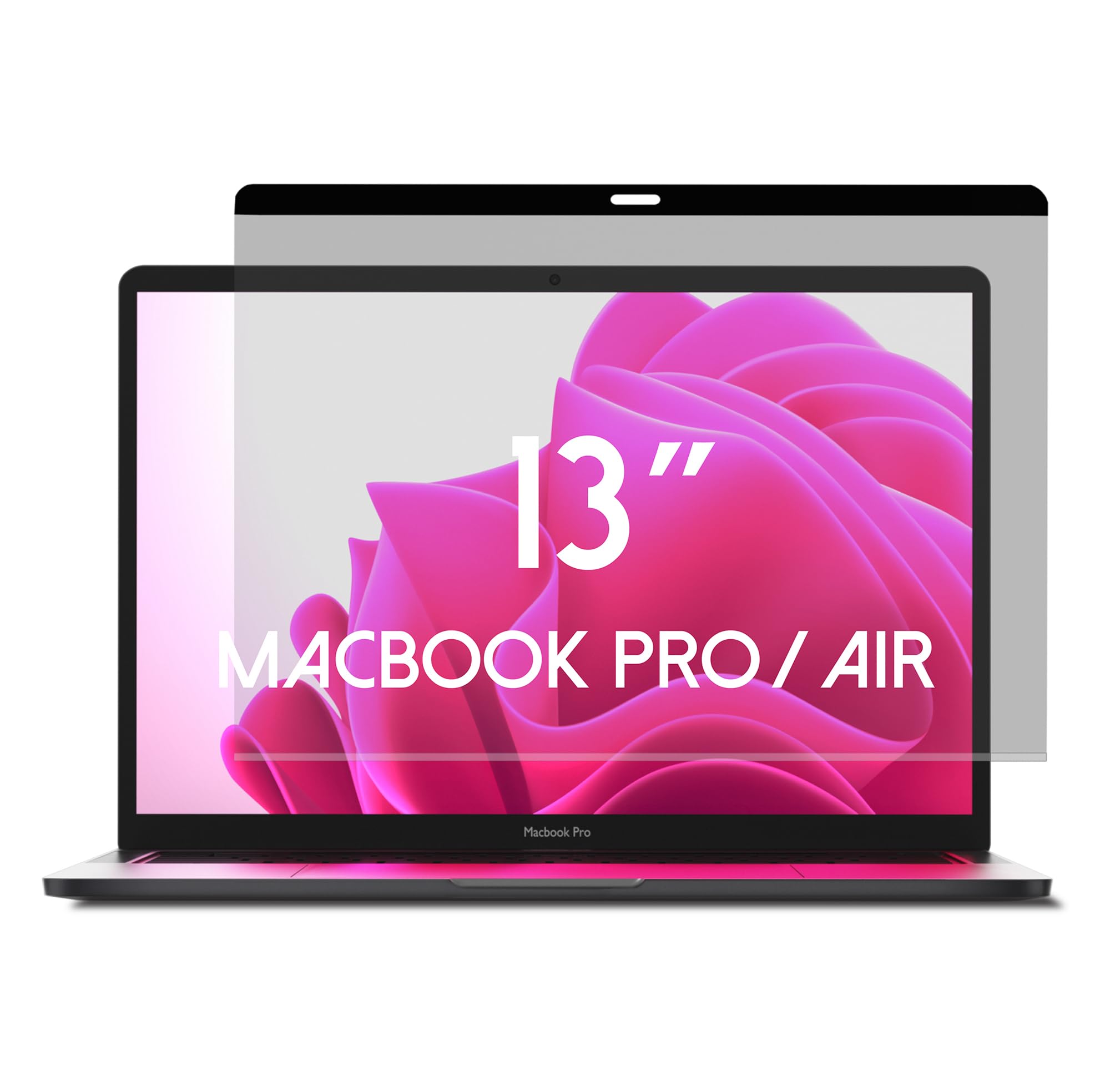 Magnetic Privacy Screen for Macbook Pro 13 Inch (2016-2022, M1, M2) / Macbook Air 13 Inch (2018-2021, M1), Removable Laptop Privacy Filter, Blue Light Blocking Shield and Protector