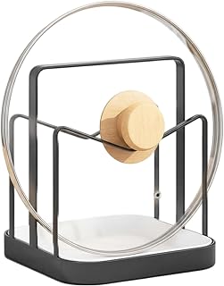 Pot Lid Organizer For Cabinet,Stainless Steel Spoon Rack,Lid Holder With Tray | For Kitchen Countertop Stove Apartment Restaurant Home Counter