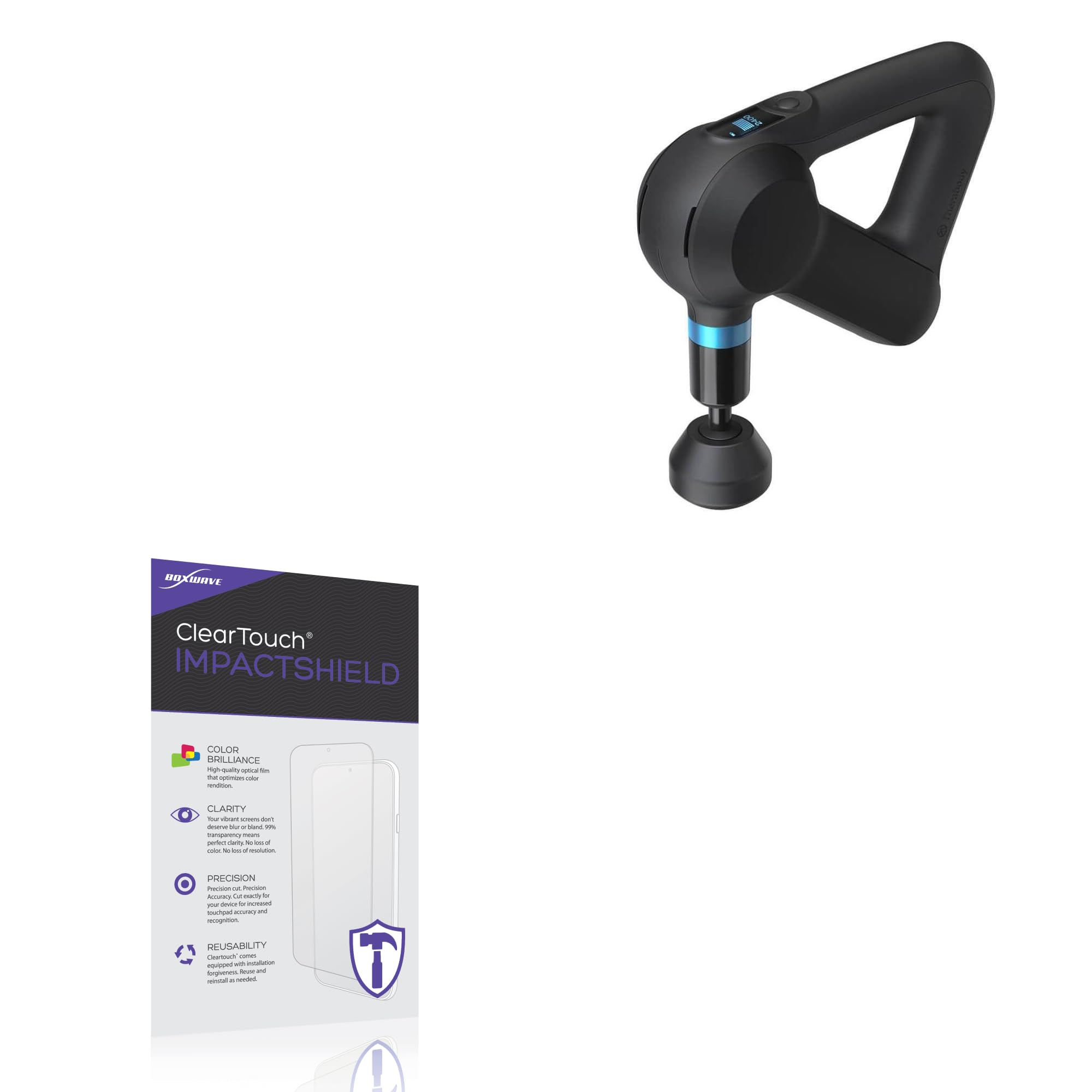 BoxWave Screen Protector Compatible With Therabody Theragun Elite - ClearTouch ImpactShield (2-Pack), Impenetrable Screen Protector Flexible Film