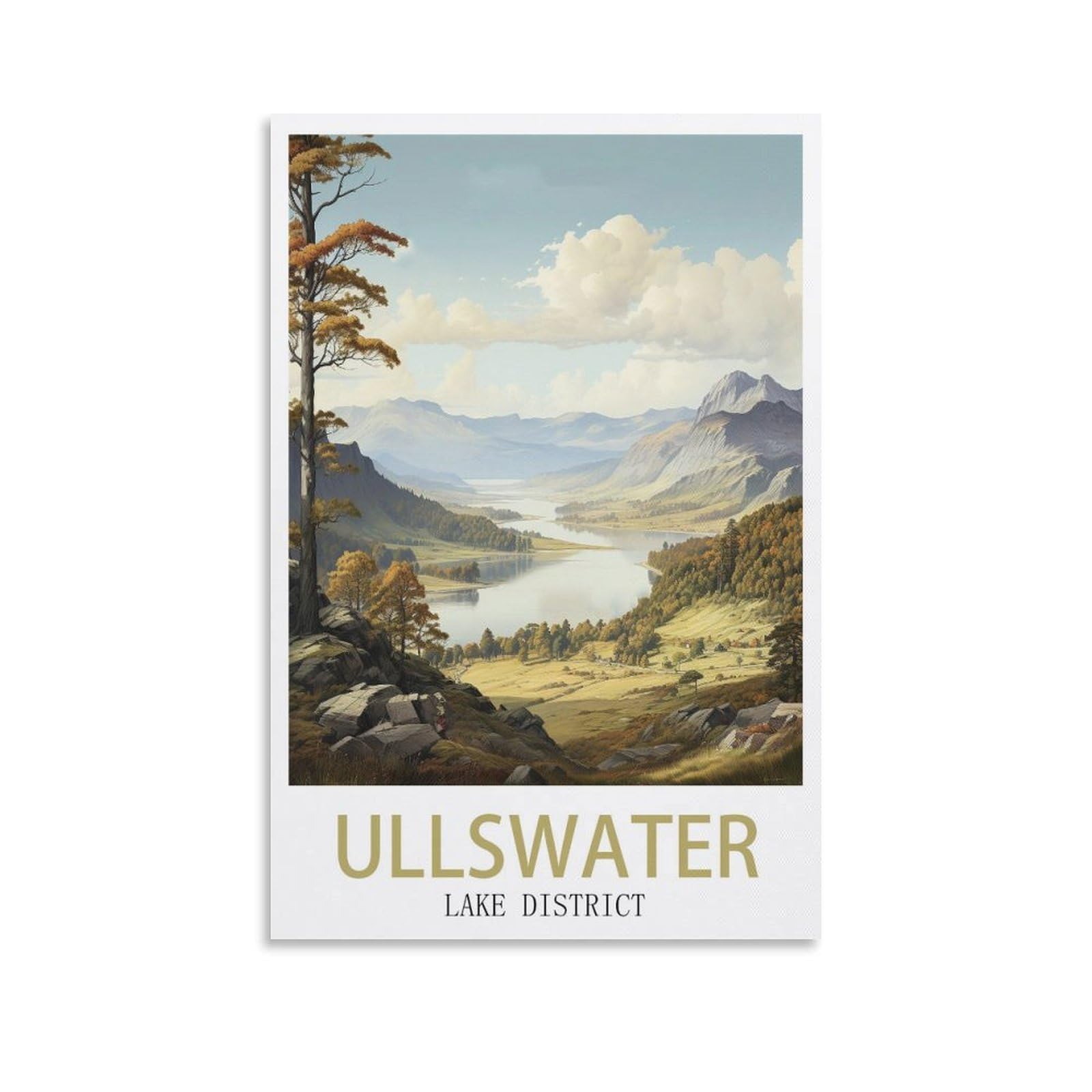 EZMLFA 5D Diamond Painting Kits for Adults,Ullswater Lake District,DIY Full Round Drill Diamond Dot Gem Art Kits for Adults,Crafts for Decor 40x40cm