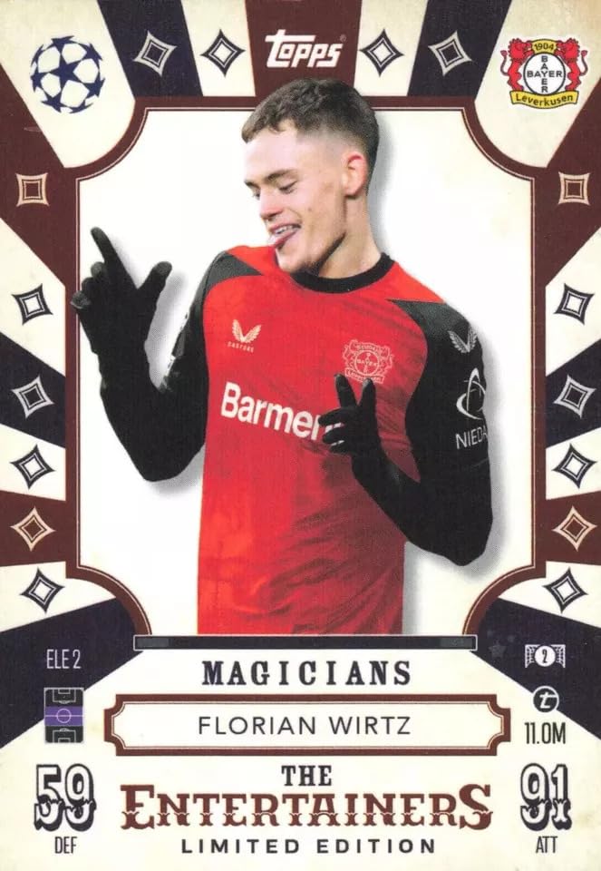 22-23 Topps FLORIAN WIRTZ パラレルカード 99シリ Florian Wirtz TOPPS Match Attax 2023/2024 Limited Edition