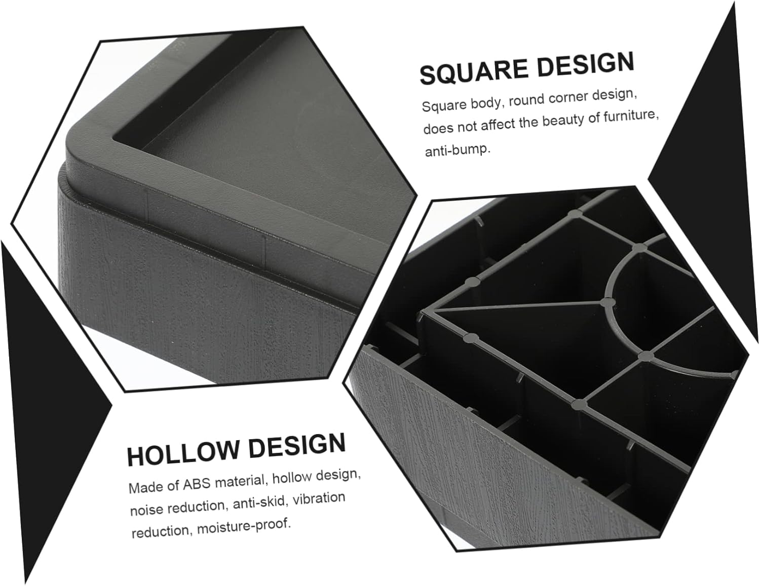 4pcs Bed Risers High Adjustable Furniture Pads Stackable Bed Risers Over Tables Lifts