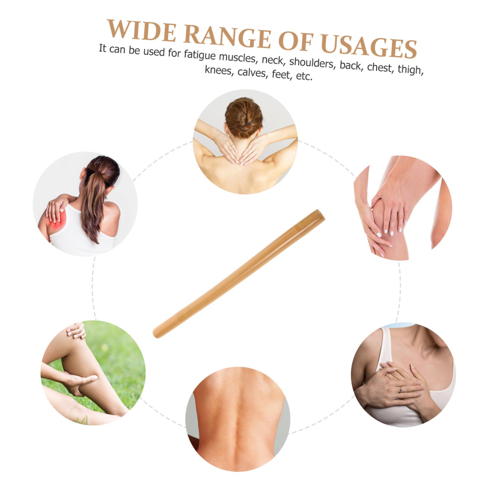 3 Piezas De Palo De Masaje De Bambú Para Músculos Para Rostro Y Cuello Autoterapia Portátil Para Espalda Masajeador De Rodillos Para Palmadas En La Mano Cuello Y