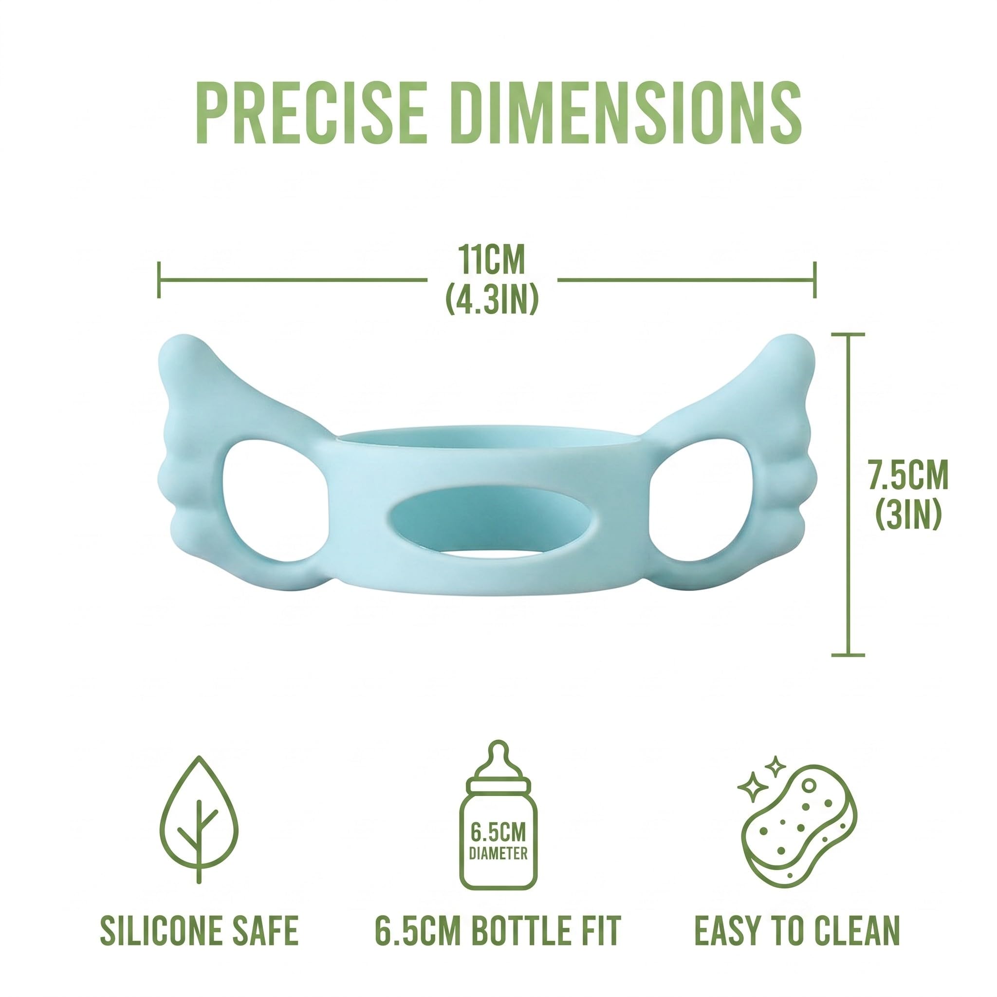 Paquete de 4 Asas para Biberones, Sujetadores de Silicona Multicolor, Adaptables y Faciles de Agarrar, Para Lactantes y Bebes, Aprendizaje de Alimentacion Independiente