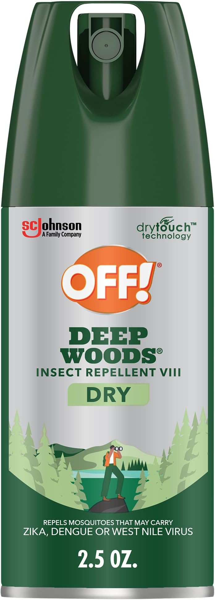 OFF! Deep Woods Travel Size Insect Repellent Aerosol, Dry, Non-Greasy Formula, Bug Spray with Long Lasting Protection from Mosquitoes, 2.5 oz