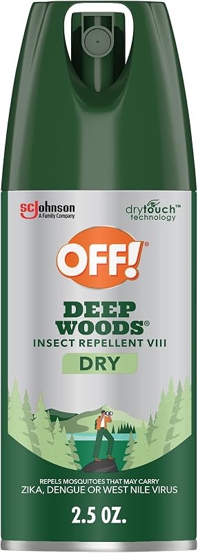 OFF! Deep Woods Travel Size Insect Repellent Aerosol, Dry, Non-Greasy Formula, Bug Spray with Long Lasting Protection from Mosquitoes and Ticks, 2.5 oz