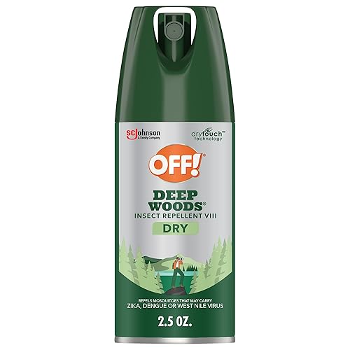 ¡OFF! Aerosol Repelente de Insectos Tamaño de Viaje Deep Woods, Fórmula Seca, No Grasa, Spray Antimosquitos con Protección de Duración Larga, 2.5 oz