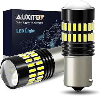 AUXITO 1200 Lumens 1156 LED Bulbs Extremely Bright 48-SMD 4014 LED Chipsets 1141 1073 7506 LED Bulbs with Projector for Backup Reverse Lights, 6000K Xenon White (Pack of 2)