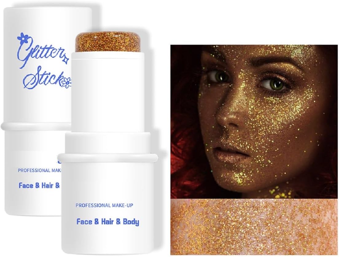 Gold Face and Body Glitter Gel, Neon Outfit Glow Party for Body Hair Face Nail Accessories Glitter Makeup. (03-Gold) Gold Face and Body Glitter Gel, Neon Outfit Glow Party for Body Hair Face Nail Accessories Glitter Makeup. (03-Gold)