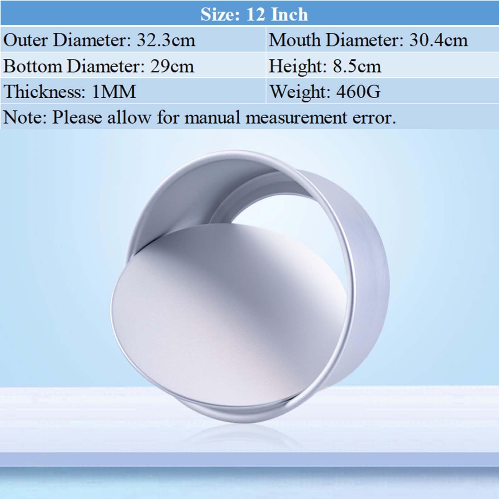 SagaSave Molde redondo de aluminio para hornear con base suelta, molde antiadherente para tartas de cumpleaños con parte inferior extraíble para cocinas, panaderías (12 pulgadas)