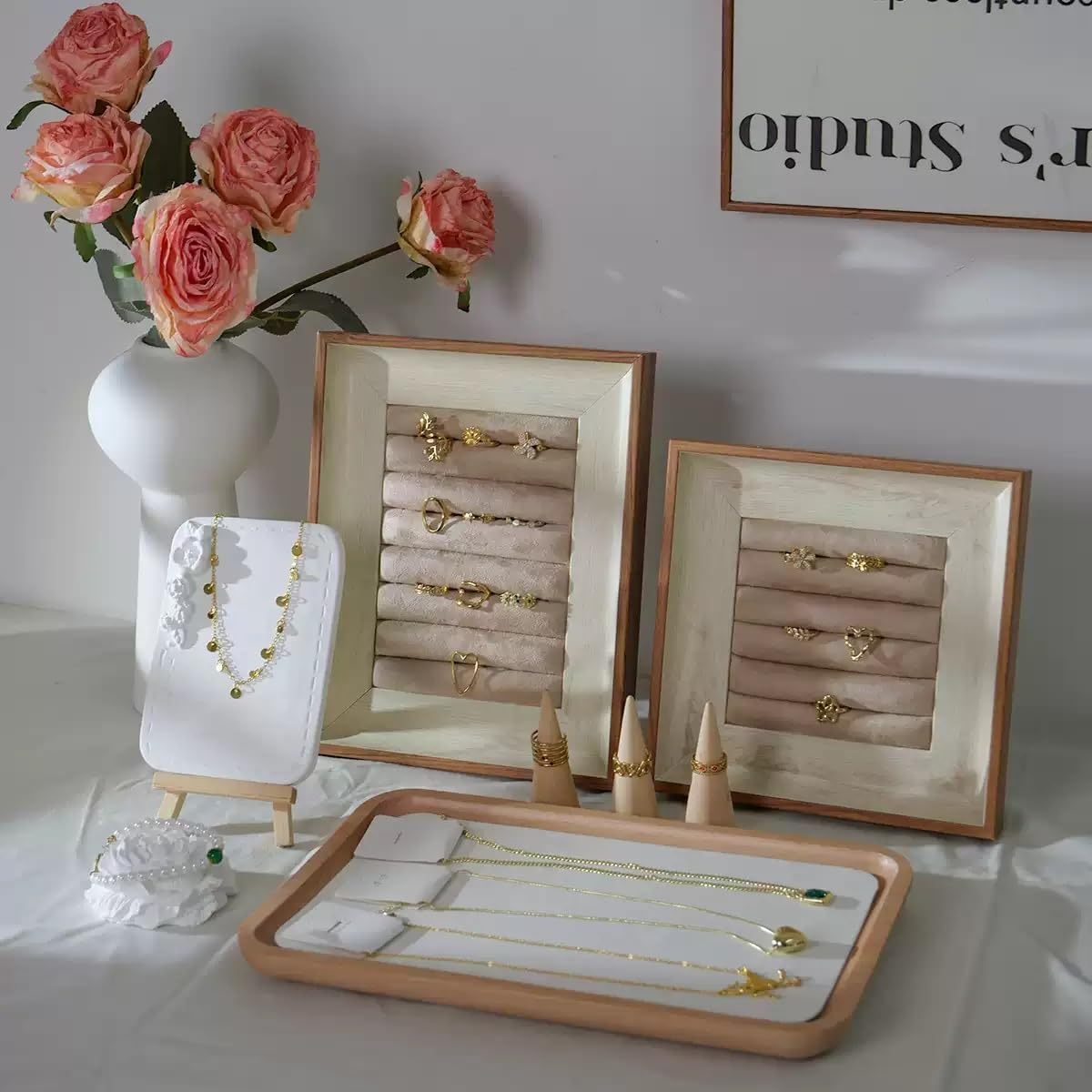 Uchwyt na biżuterię Wooden Velvet Jewelry Display Stand Necklace