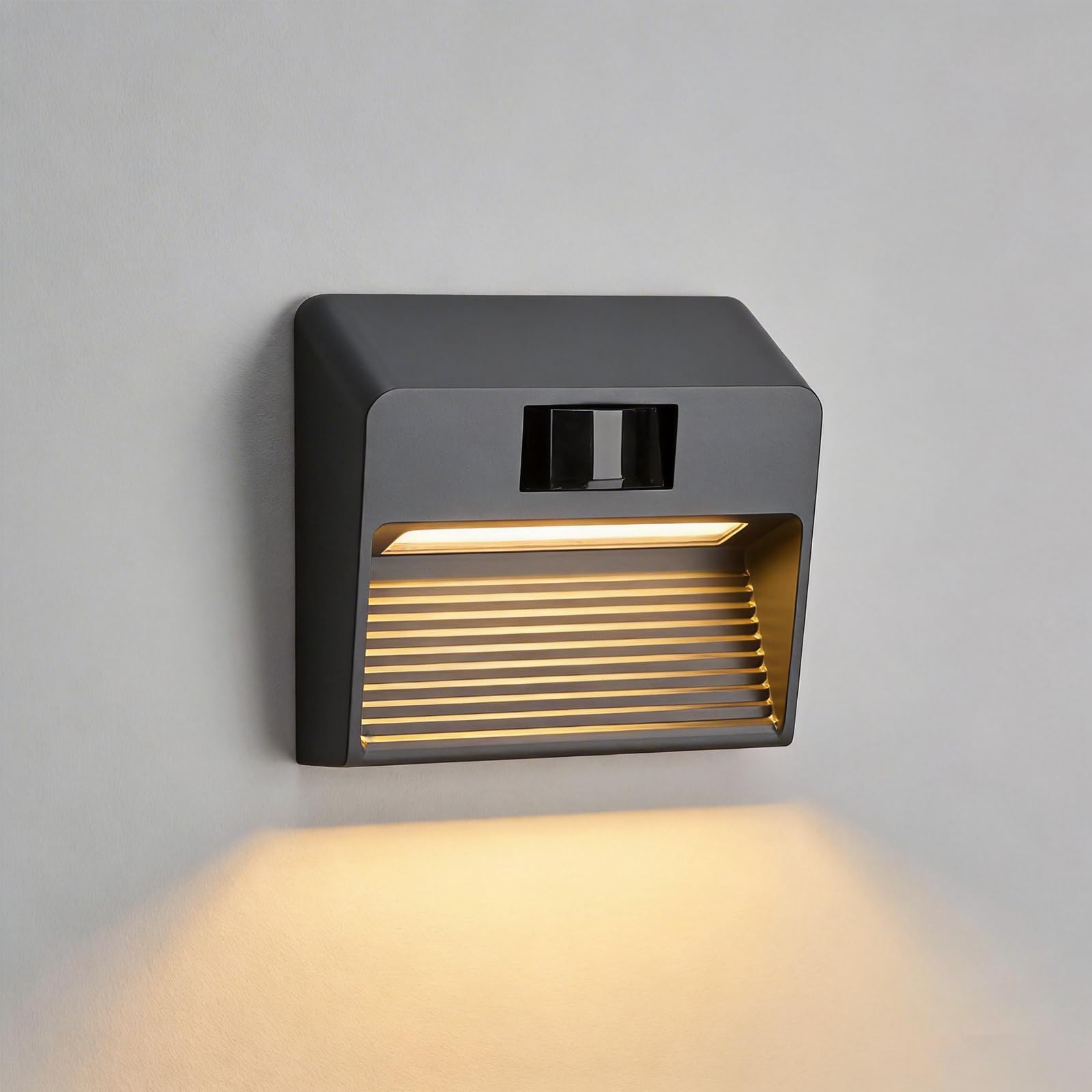 Dandray Indoor and Outdoor Light with Motion Sensor,Step Light Mains Powered,IP54,3000K,Energy-Saving LED Light for Villa,Hotel, Garden,Anthracite