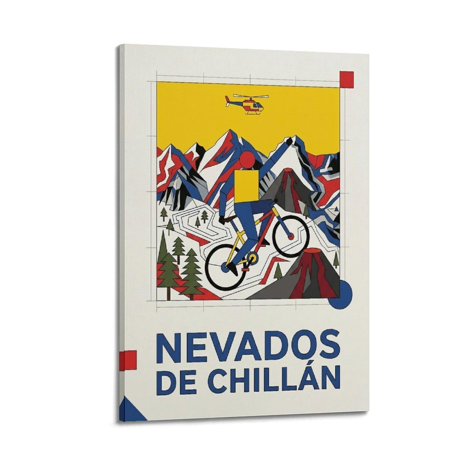 XKUGA Mountain Biking Sport Poster Chile Chillan Adventure Modern Decorative Canvas Prints - Ideal Wall Art for Family, Man Cave, Game Room, Boys & Girls Bedroom 20x30inch(50x75cm)
