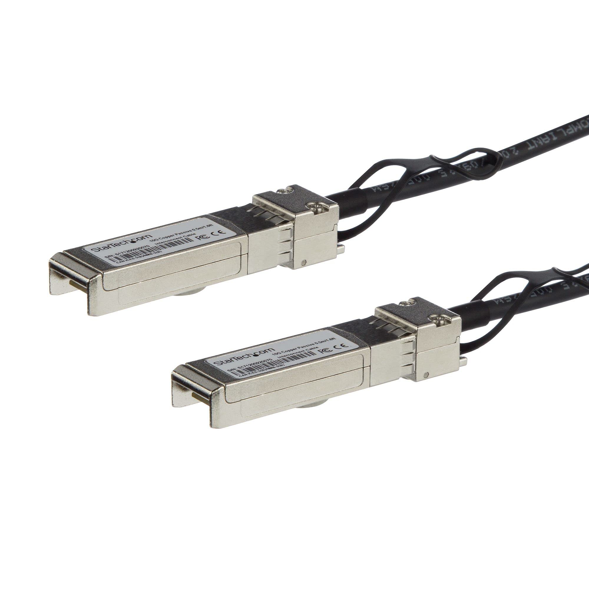 StarTech. com Kabel Twinax zgodny z MSA SFP+ Direct-Attach - 0,5 m (1,6 ft) - 10 GbE (SFP10GPC05M)