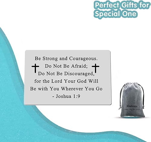 Miniatura 7 de Xiahuyu Regalos cristianos para hombres, regalos religiosos, versículos de la Biblia, regalos grabados para billetera, tarjeta de inserción para