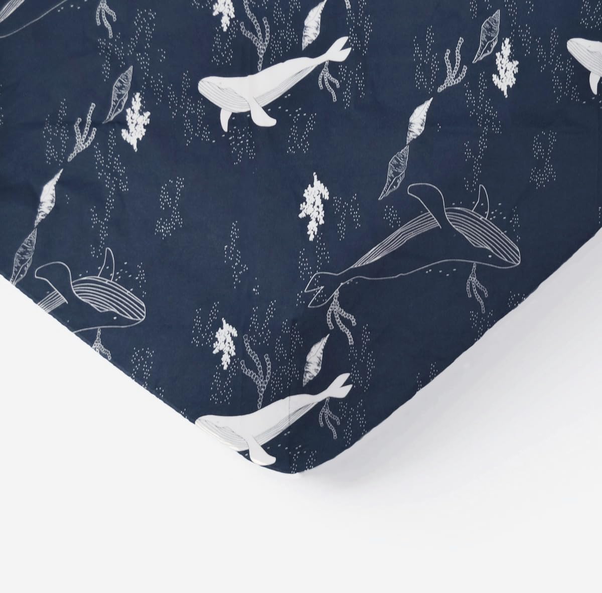 Mon PTIT Dodo Printed Fitted Sheet Whales (Whales) 60 x 120 cm