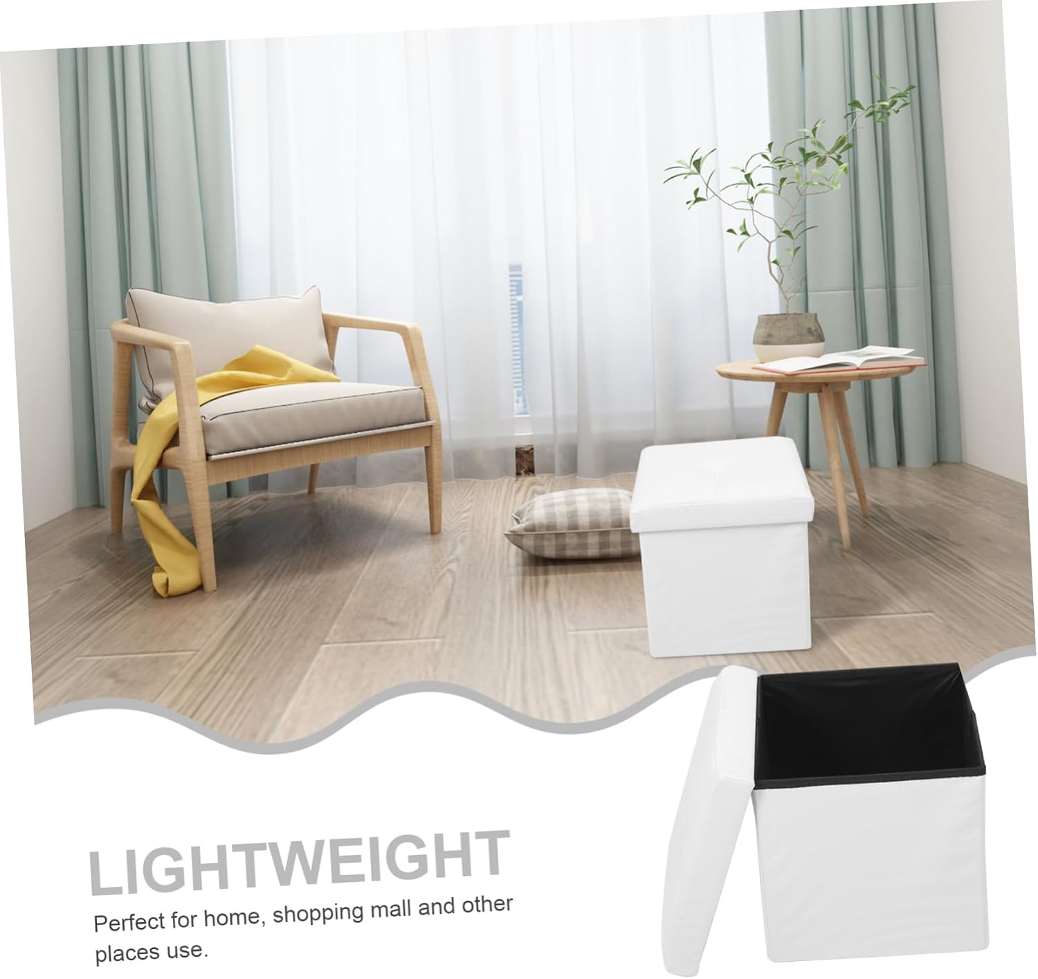 KICHOUSE Portable Storage Cube Organizer Lid Box for Toys Books Home Shopping Mall Camping