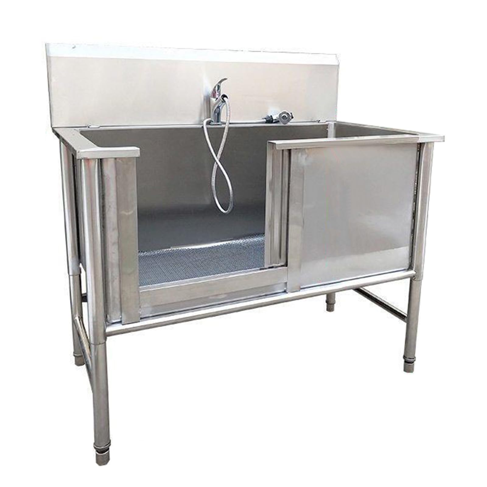 Stazione Per Vasca Da Bagno Per Cani Di Grandi Dimensioni, Stazione Di Lavaggio Per Cani In Acciaio Inossidabile 47 ''/53 '' Vasca Per Toelettatura Per Animali Domestici(135cm/53in)
