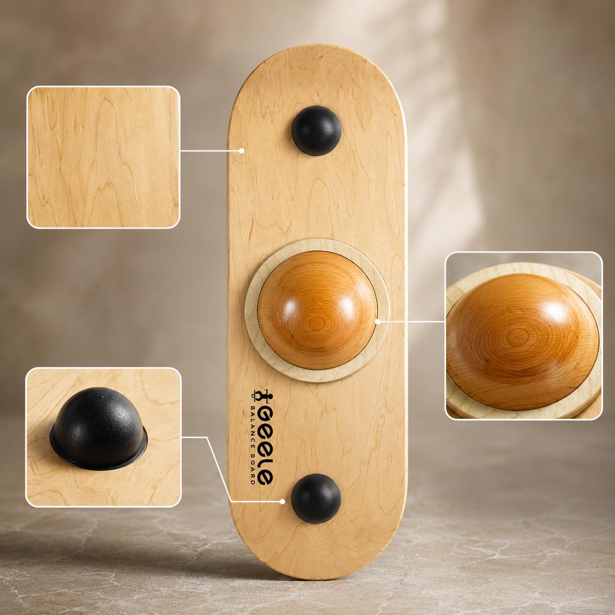 Tabla Equilibrio Madera, Entrenador Balance para, Superficie Antideslizante para Fitness