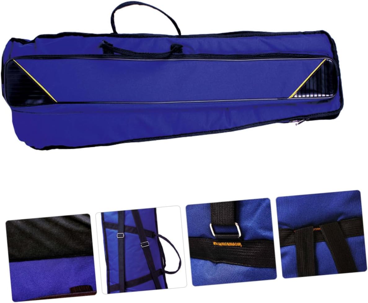 Totority Oxford Cloth Trombone Bag Thickened Portable Storage Case for Musical Instruments Blue Padded Carrying Bag for Travel and Protection