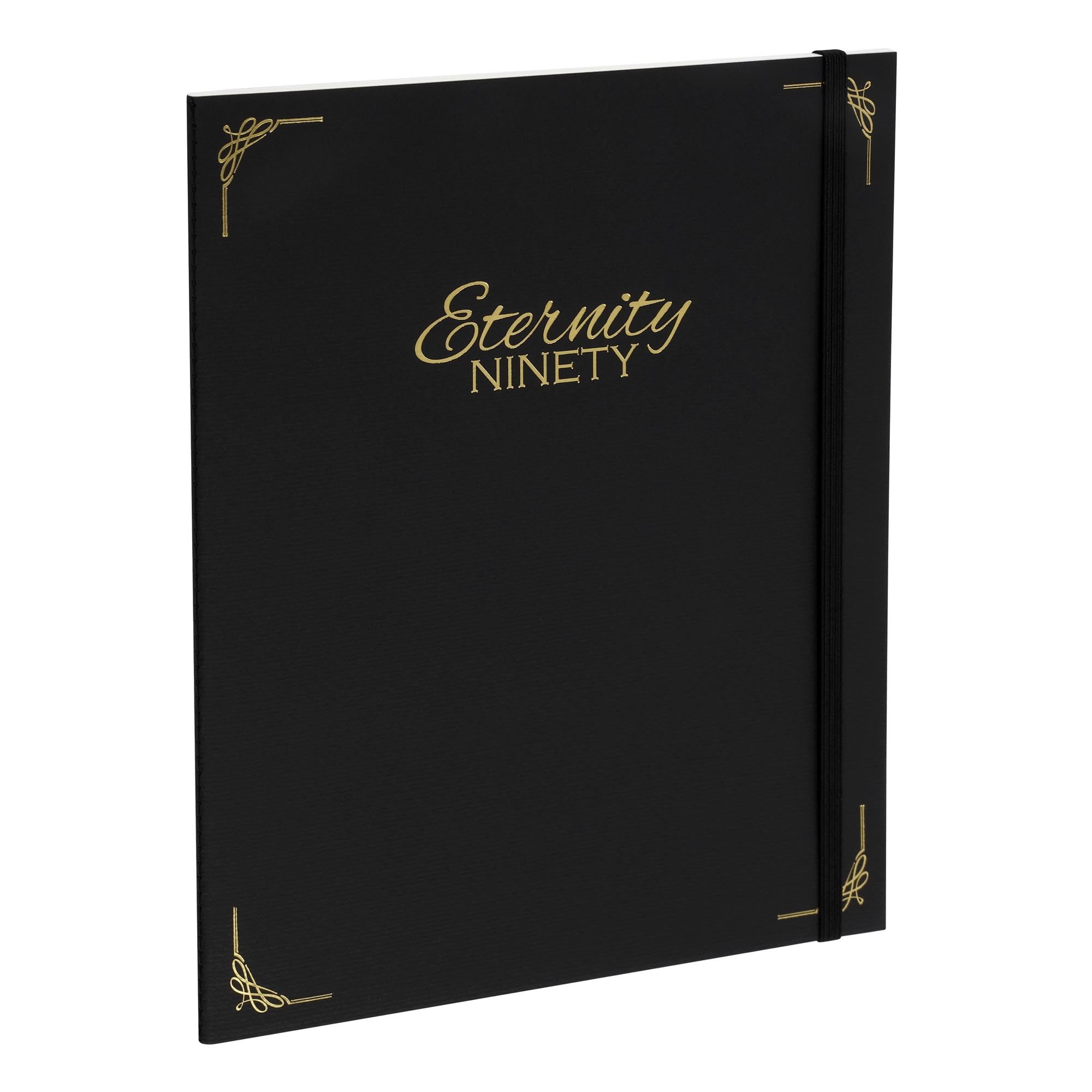New York Central Eternity Ninety Lot de 10 carnets de croquis aquarelle 20,3 x 25,4 cm, couverture souple noire, carnet de croquis aquarelle avec bande élastique, 100 feuilles au total, 100 % coton