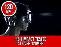 Vista 3 de Ronin X - Visera de hockey con revestimiento antivaho y antiarañazos, resistente a los impactos, ajuste universal para casco con accesorios