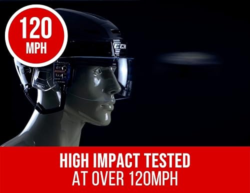 Miniatura 3 de Ronin X - Visera de hockey con revestimiento antivaho y antiarañazos, resistente a los impactos, ajuste universal para casco con accesorios de