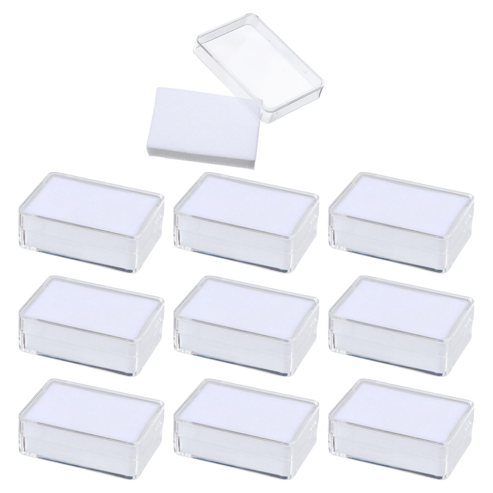 Boîte de présentation transparente pour pierres précieuses en plastique CHGCRAFT x10