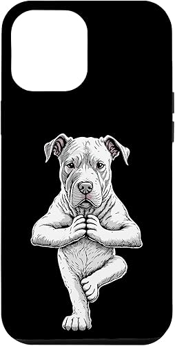 iPhone 15 Pro Max Dogo Argentino Dog Yoga Puppy Funny Dogs Tree Pose Asana Case
