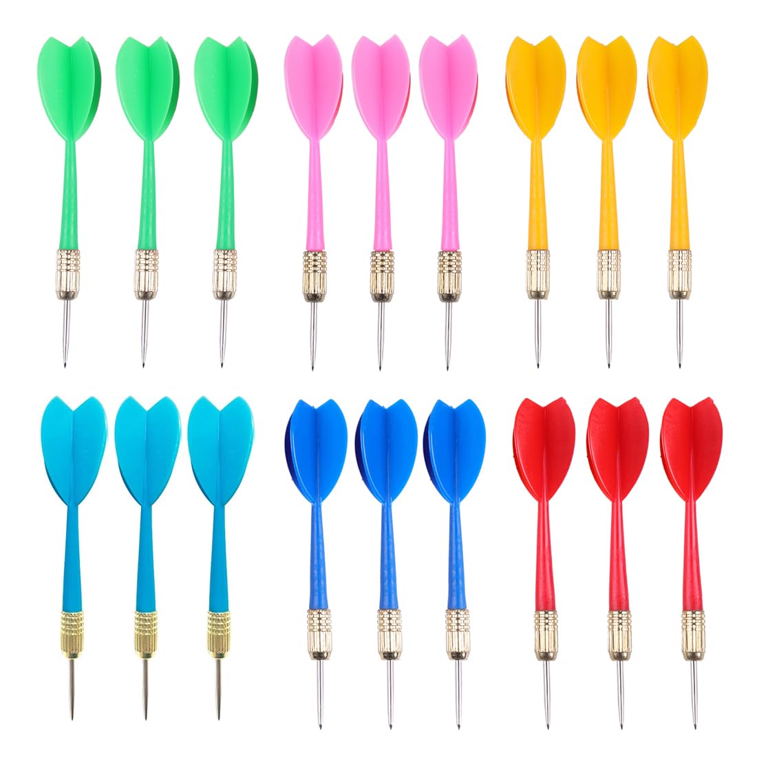 Set 18 Freccette Professionali Con Punte In Plastica E Acciaio - 6 Colorati Per Principianti E Bambini - Foto 3