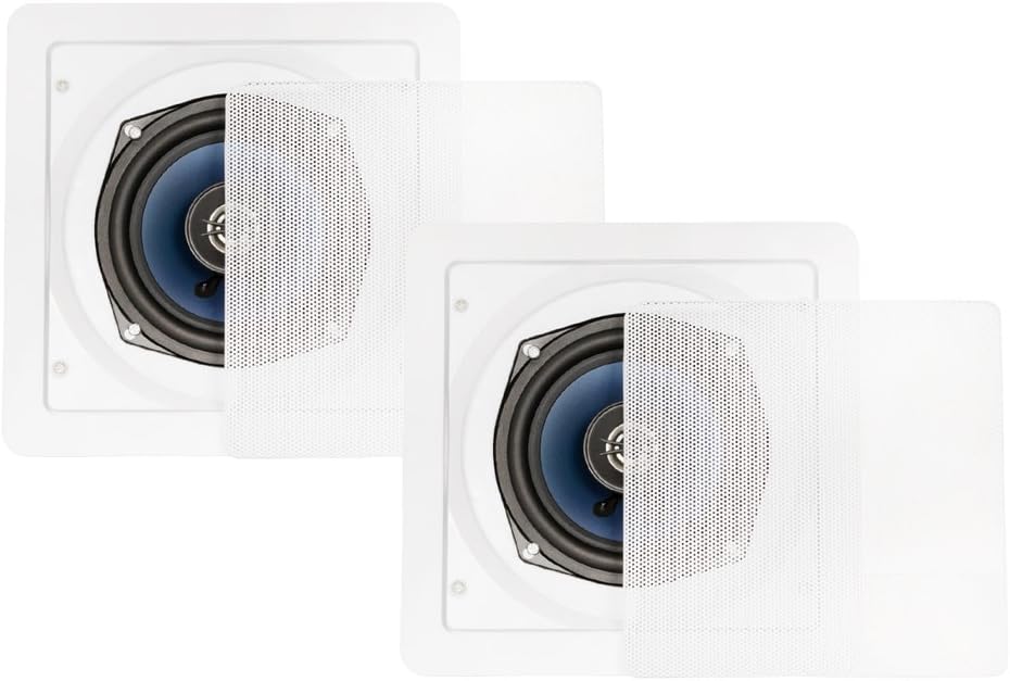 Blue Octave LS52 in Wall or in Ceiling Speakers Home Theater 2-Way Square Speaker Pair