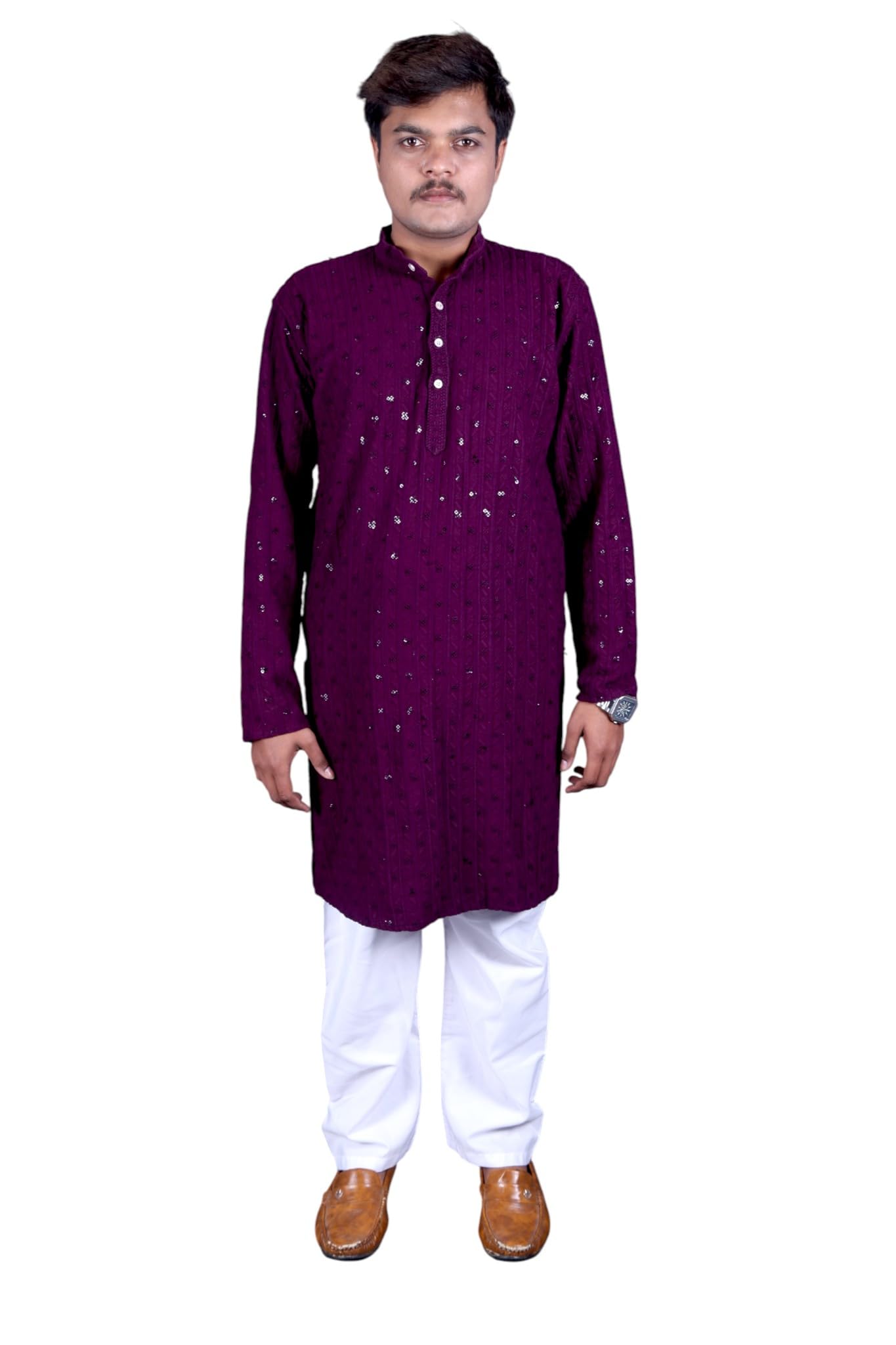 Mens Purple Stylishl Kurta