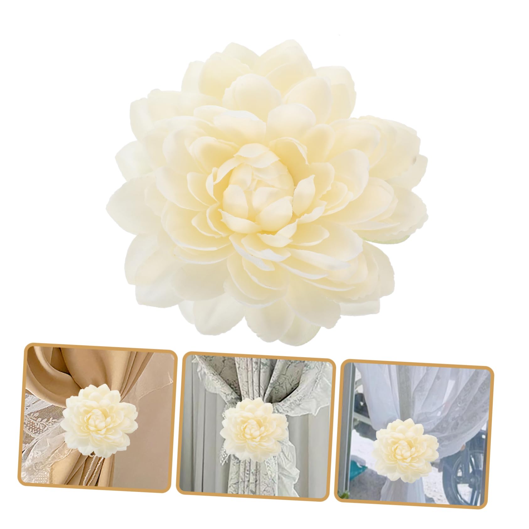 Cabilock Lot De 4 Boucles De Rideau en Plastique Et Métal Pinces À Rideau À Fleurs Force De Serrage Élevée pour La Décoration Intérieure 2 Pièces X 4