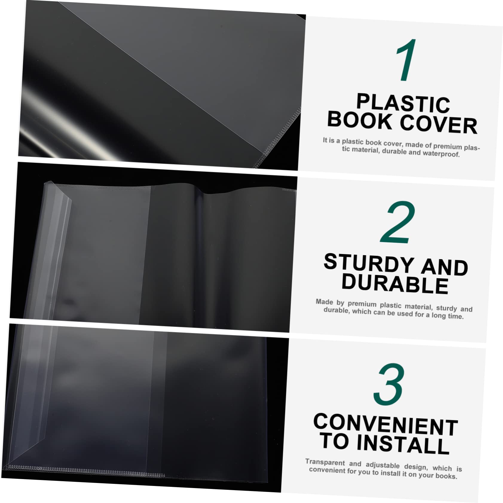 SHINEOFI 50pezzi Copertina Trasparente Per Libri Pz Protezione e Riutilizzabile Adatta Per Libri Di Testo e Quaderni Design Pvc Per Studenti