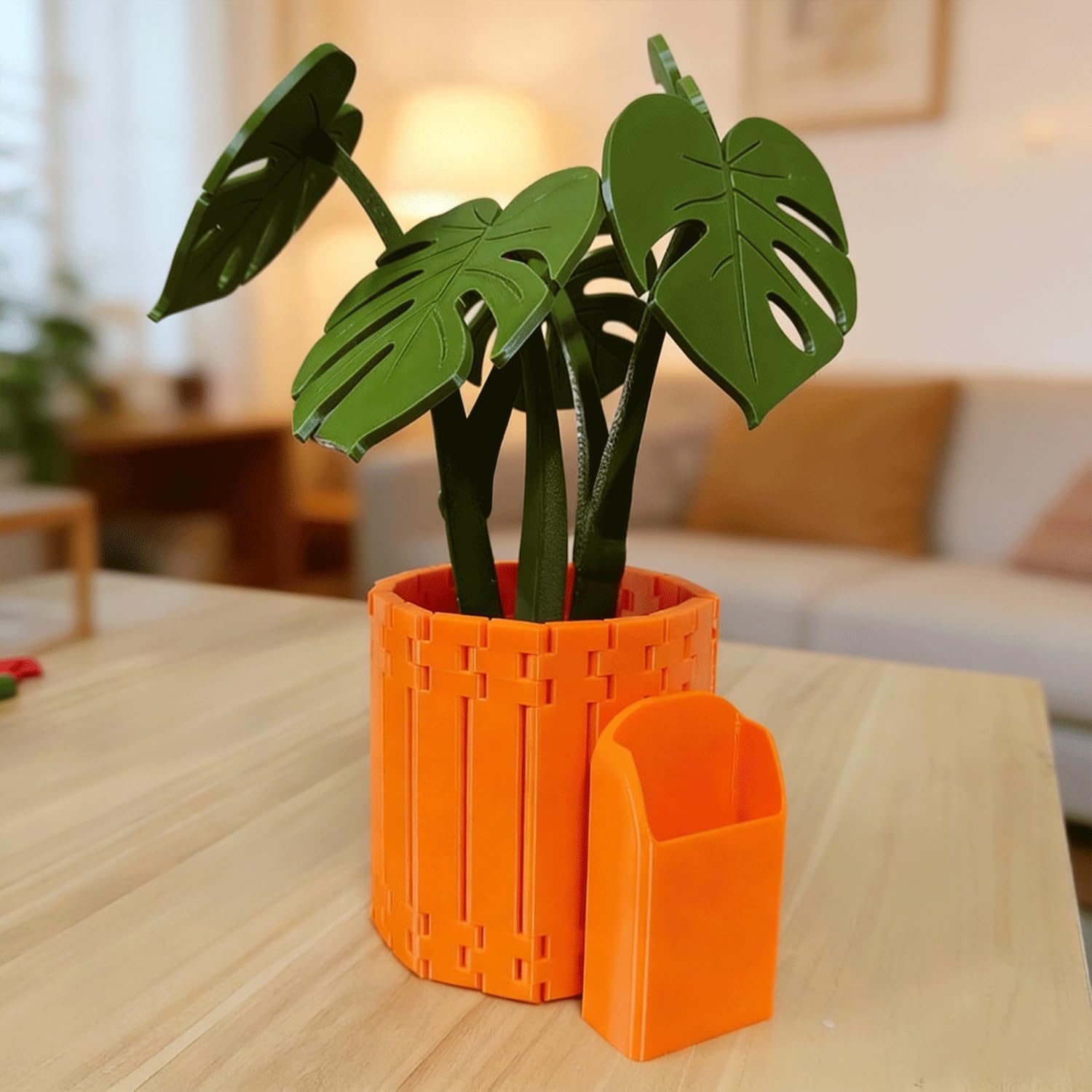 Monstera Coaster Set - Leaf Coaster Set and End Table, Monstera Coasters Foldable End Table, Monstera Plant Drink Coasters, Coffee Mug Holder for Counter Top, Countertop, Side Table(Standard)
