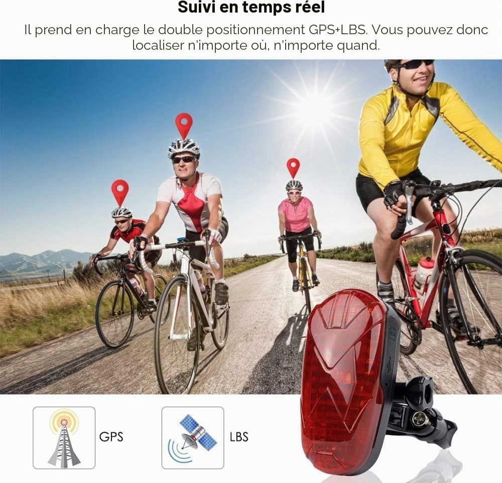 Traceur GPS Moto 4G Géolocalisation Véhicule Winnes Tracker GPS Vélo Moto Voiture Trotinette Électrique Traqueur sans Carte SIM Étanche Alerte SOS Mouvement Vitesse Historique 6 Mois Localisation