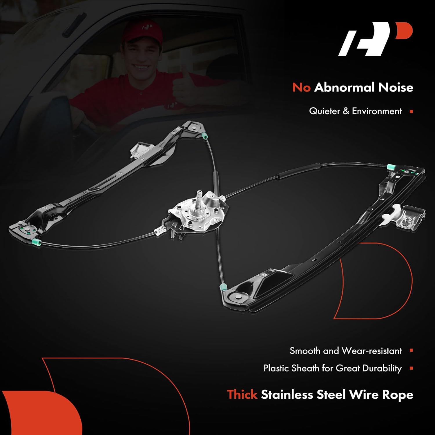 A-Premium Manual Window Regulator Compatible with Ford Focus 2001-2007 Front Right Passenger Side