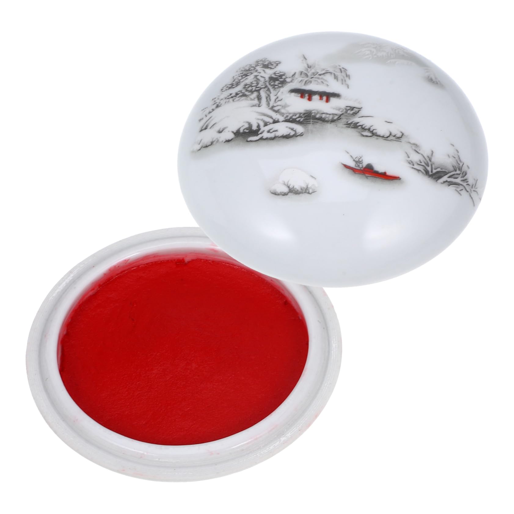 Operitacx 4pièces Trousse Encre pour Chinoise avec Boîte Céramique Tampon Encre Multi-Fonction pour Peinture Et Dessin
