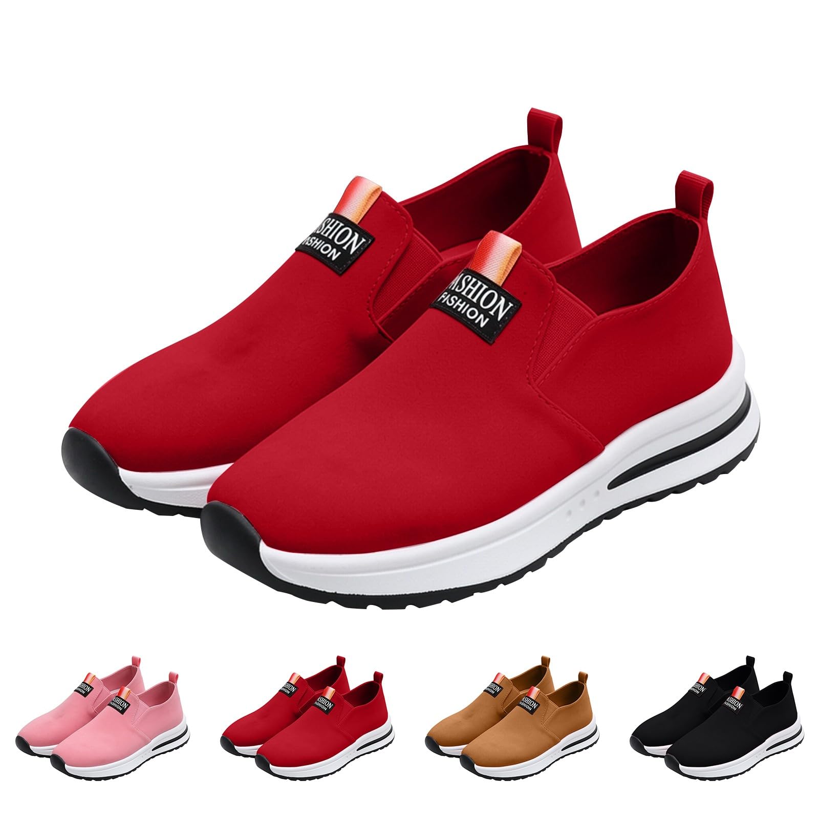 Zapatos deportivos de plataforma retro con textura de gamuza para mujer, mocasines gruesos y planos casuales con lengüeta de tracción para viajes, viajes y conducción