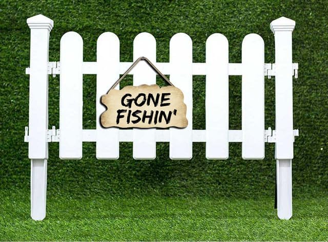 Miniatura 2 de KPSheng Gone Fishin - Letrero de madera impreso para pared, decoración de letreros para el hogar, divertido letrero de madera para colgar en la
