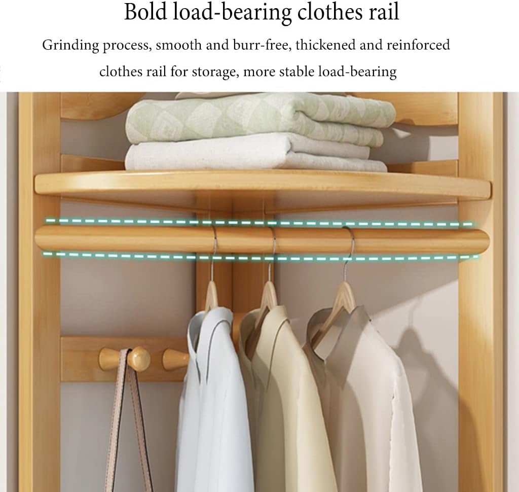 Coat Rack Entryway Corner Hall Tree With Shoe Storage Coat Rack Freestanding Wood nizer for Office and Home Use (Brown)